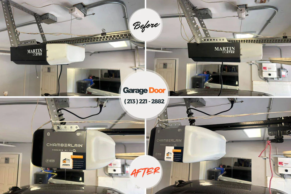 Before and after: garage door repair Nanakuli, HI